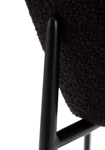 DANFORM Orbit counterstol, m. rygln og fodsttte - Obsidian sort RPES boucléstof glimmer/sort stl