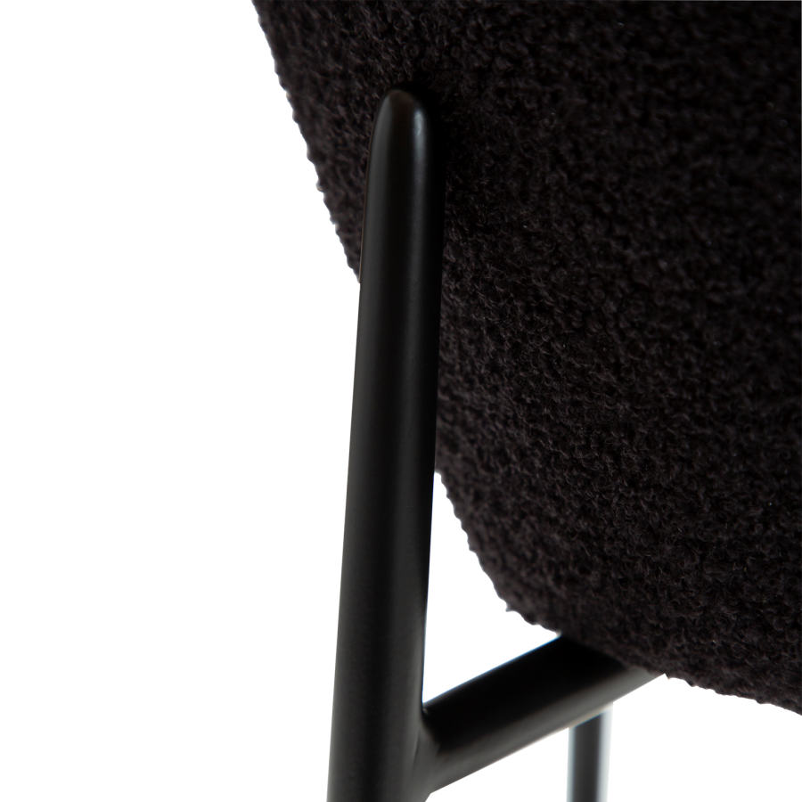 DANFORM Orbit counterstol, m. rygln og fodsttte - Obsidian sort RPES boucléstof glimmer/sort stl