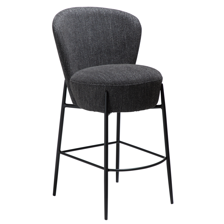 DAN-FORM ORBIT Bordskammel Raven sort bouclé stof m. sorte metal ben