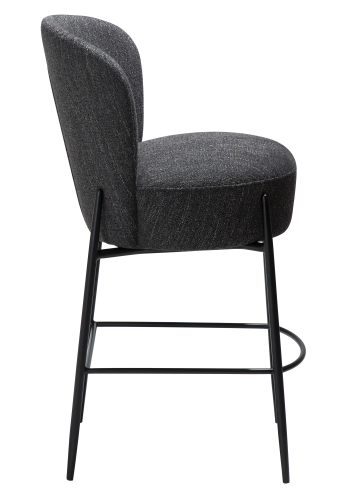 DAN-FORM ORBIT Bordskammel Raven sort bouclé stof m. sorte metal ben