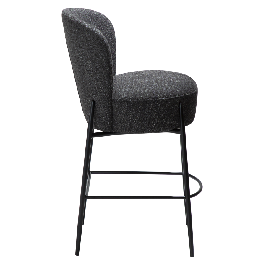 DAN-FORM ORBIT Bordskammel Raven sort bouclé stof m. sorte metal ben