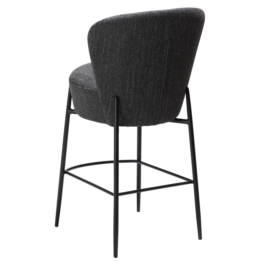 DAN-FORM ORBIT Bordskammel Raven sort bouclé stof m. sorte metal ben