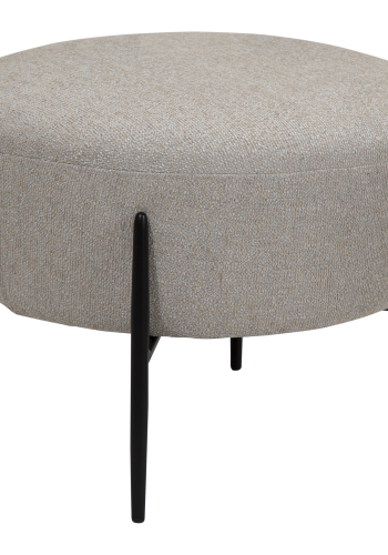 DAN-FORM ORBIT fodskammel Cashmere bouclé stof m. sorte metal ben