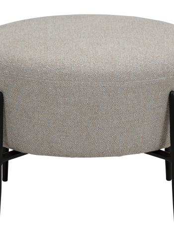 DAN-FORM ORBIT fodskammel Cashmere bouclé stof m. sorte metal ben