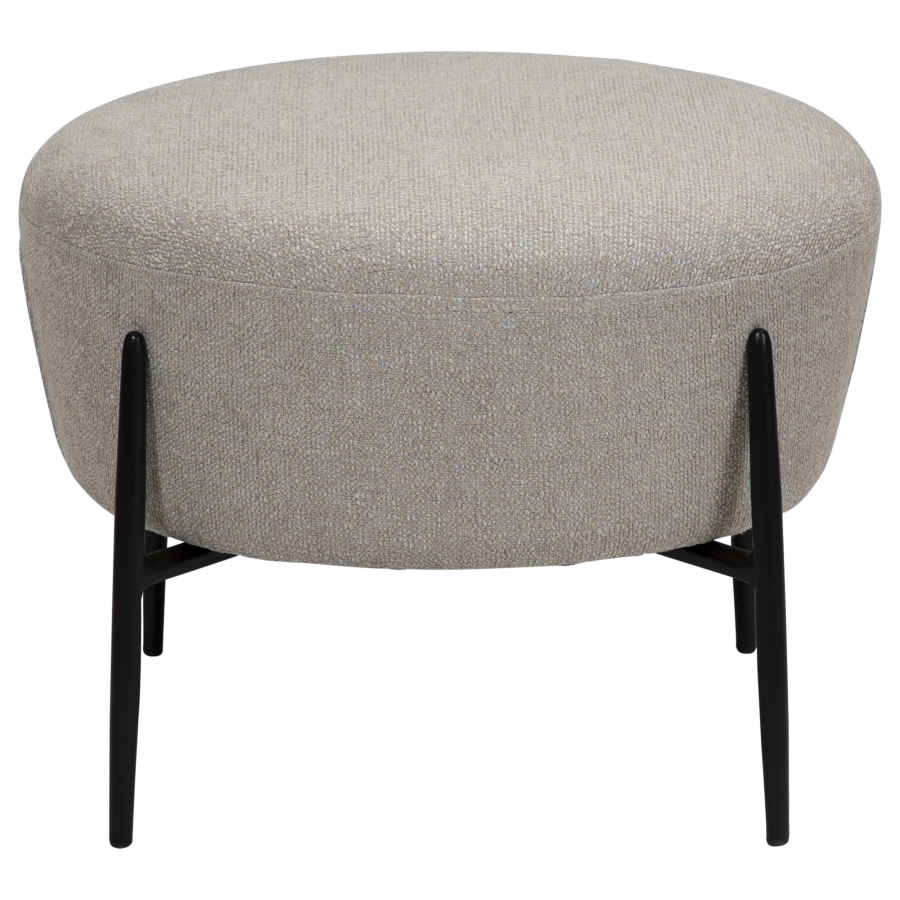 DAN-FORM ORBIT fodskammel Cashmere bouclé stof m. sorte metal ben