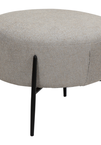 DAN-FORM ORBIT fodskammel Cashmere bouclé stof m. sorte metal ben