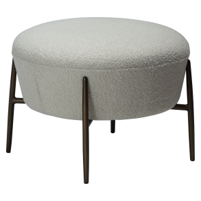 DAN-FORM ORBIT fodskammel Dove RPES bouclé m. antikke messing ben