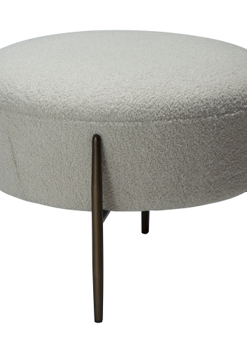 DAN-FORM ORBIT fodskammel Dove RPES bouclé m. antikke messing ben