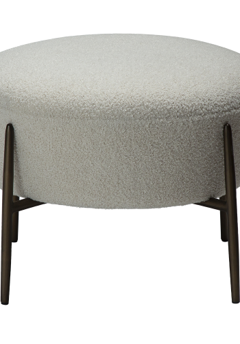 DAN-FORM ORBIT fodskammel Dove RPES bouclé m. antikke messing ben