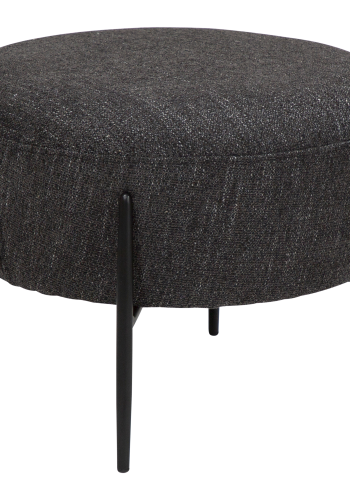 DAN-FORM ORBIT fodskammel Raven sort bouclé stof m. sorte metal ben