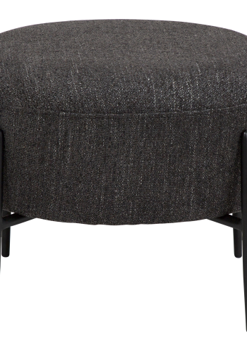 DAN-FORM ORBIT fodskammel Raven sort bouclé stof m. sorte metal ben