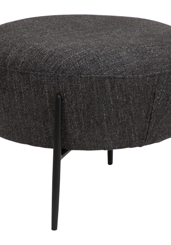 DAN-FORM ORBIT fodskammel Raven sort bouclé stof m. sorte metal ben