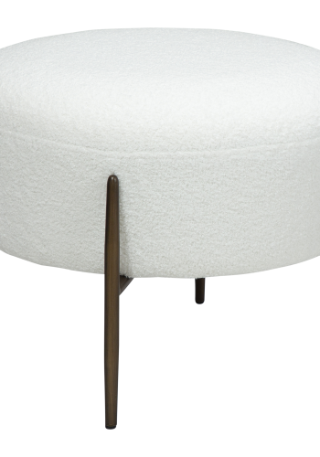 DAN-FORM ORBIT fodskammel Snow RPES bouclé m. antikke messing ben