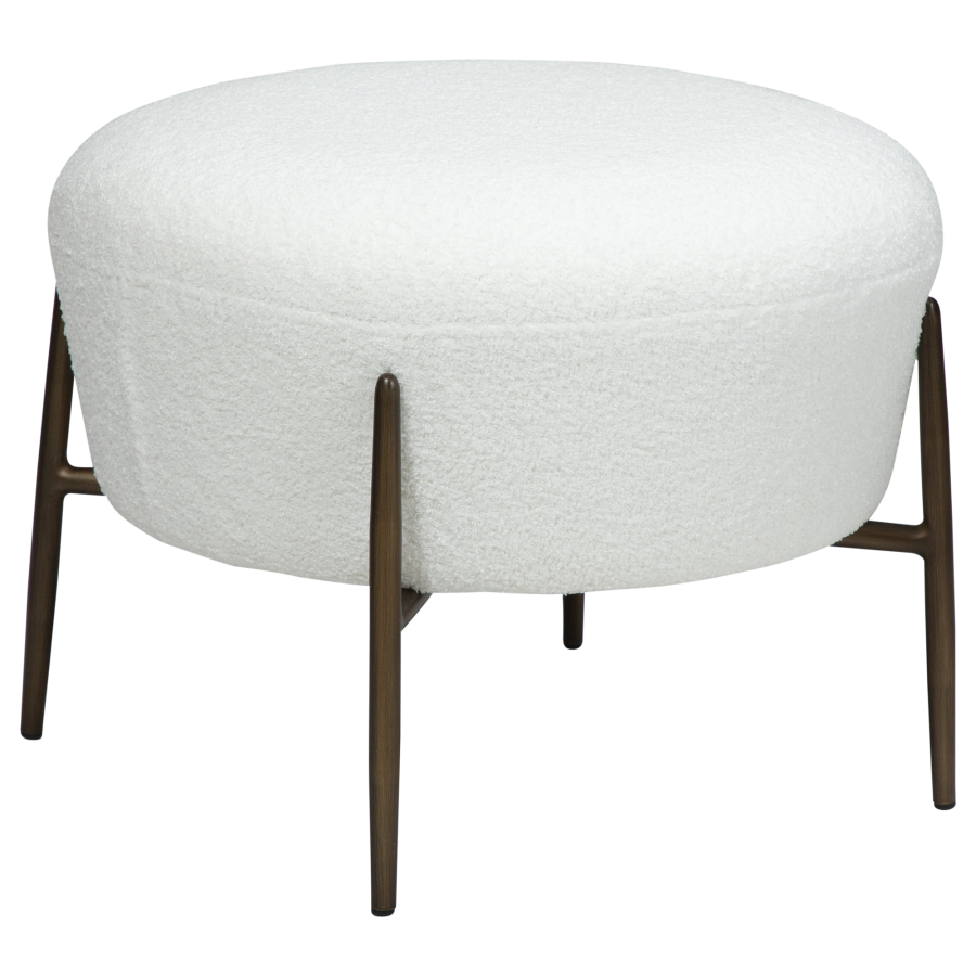 DAN-FORM ORBIT fodskammel Snow RPES bouclé m. antikke messing ben