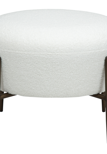 DAN-FORM ORBIT fodskammel Snow RPES bouclé m. antikke messing ben