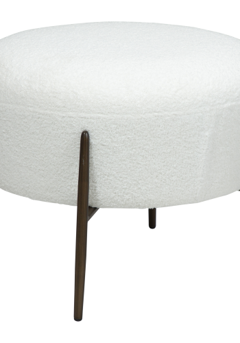 DAN-FORM ORBIT fodskammel Snow RPES bouclé m. antikke messing ben