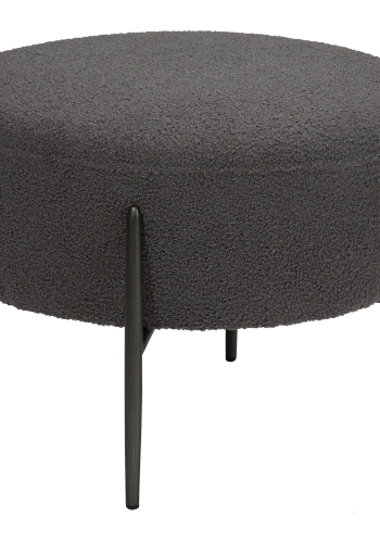 DAN-FORM ORBIT fodskammel Stone RPES bouclé m. antikke tin ben