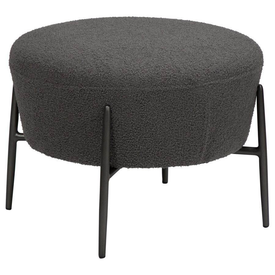 DAN-FORM ORBIT fodskammel Stone RPES bouclé m. antikke tin ben