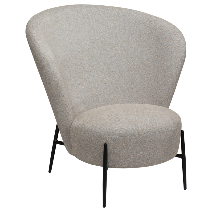 DAN-FORM ORBIT Lounge Chair Cashmere bouclé stof m. sorte metal ben