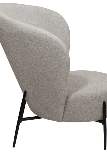 DAN-FORM ORBIT Lounge Chair Cashmere bouclé stof m. sorte metal ben