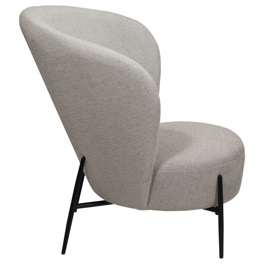 DAN-FORM ORBIT Lounge Chair Cashmere bouclé stof m. sorte metal ben