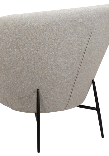 DAN-FORM ORBIT Lounge Chair Cashmere bouclé stof m. sorte metal ben