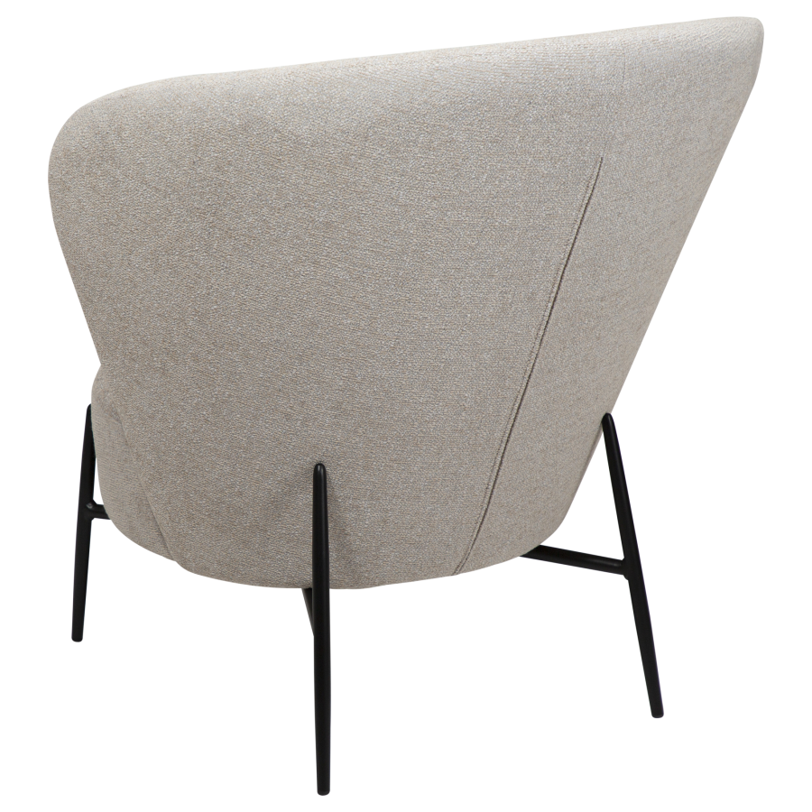 DAN-FORM ORBIT Lounge Chair Cashmere bouclé stof m. sorte metal ben