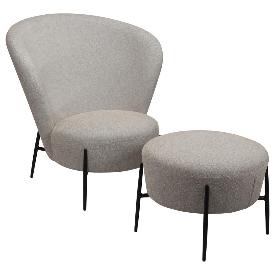 DAN-FORM ORBIT Lounge Chair Cashmere bouclé stof m. sorte metal ben