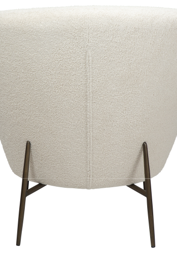 DAN-FORM ORBIT Lounge Chair Dove RPES bouclé stof m. antikke messing ben