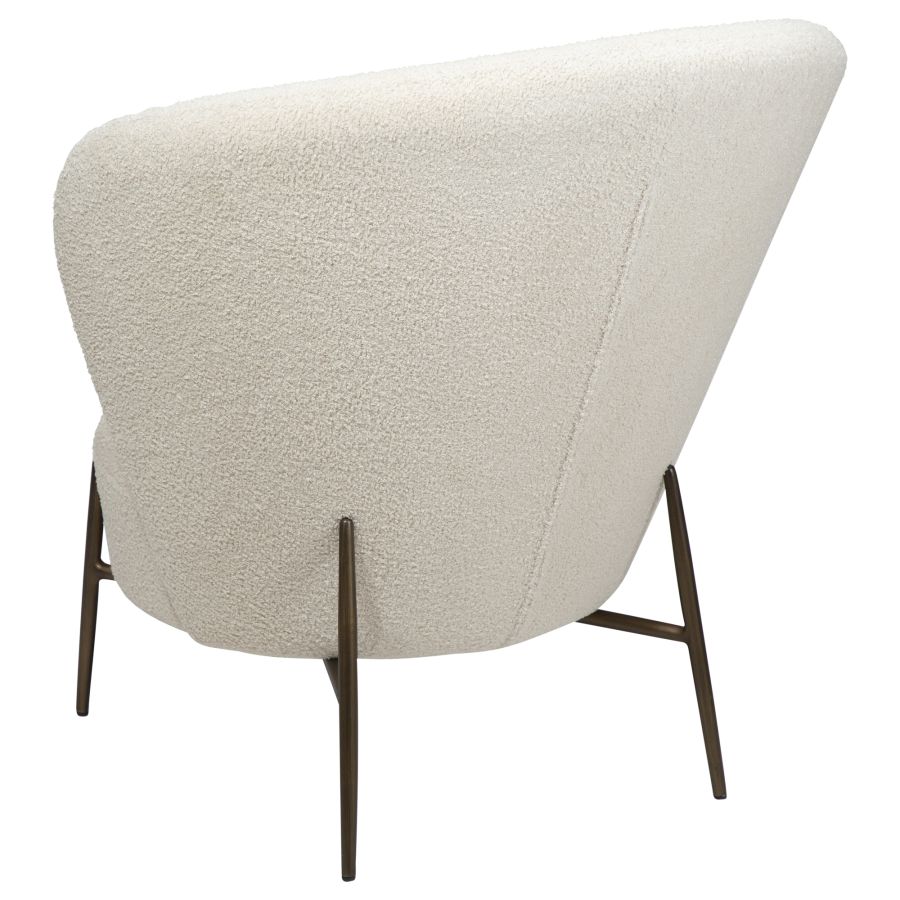 DAN-FORM ORBIT Lounge Chair Dove RPES bouclé stof m. antikke messing ben