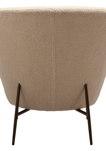 DANFORM Orbit loungestol - matteret mandel RPES boucléstof m. glimmer og antik messing stl