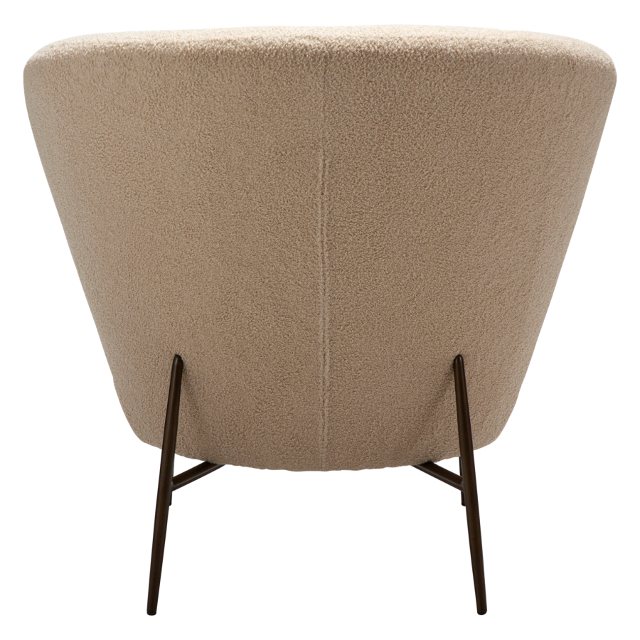 DANFORM Orbit loungestol - matteret mandel RPES boucléstof m. glimmer og antik messing stl