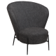 DAN-FORM ORBIT Lounge Chair Raven sort bouclé stof m. sorte metal ben