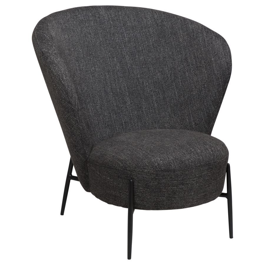 DAN-FORM ORBIT Lounge Chair Raven sort bouclé stof m. sorte metal ben