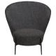 DAN-FORM ORBIT Lounge Chair Raven sort bouclé stof m. sorte metal ben