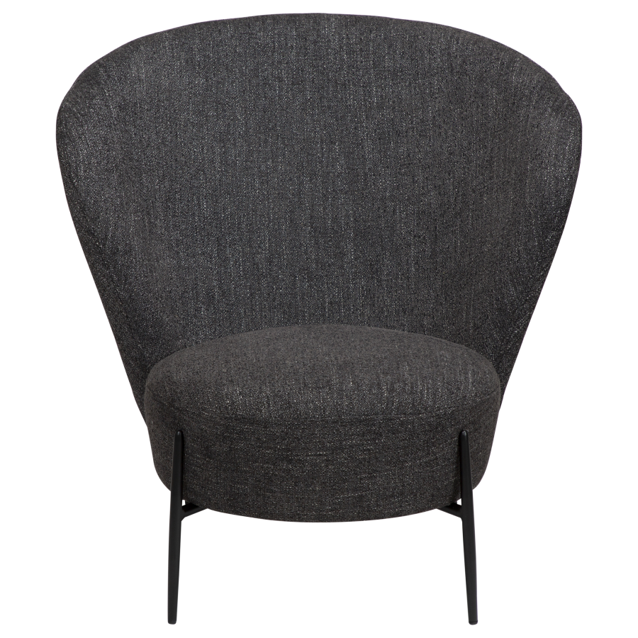 DAN-FORM ORBIT Lounge Chair Raven sort bouclé stof m. sorte metal ben