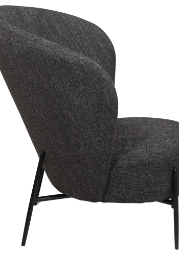 DAN-FORM ORBIT Lounge Chair Raven sort bouclé stof m. sorte metal ben