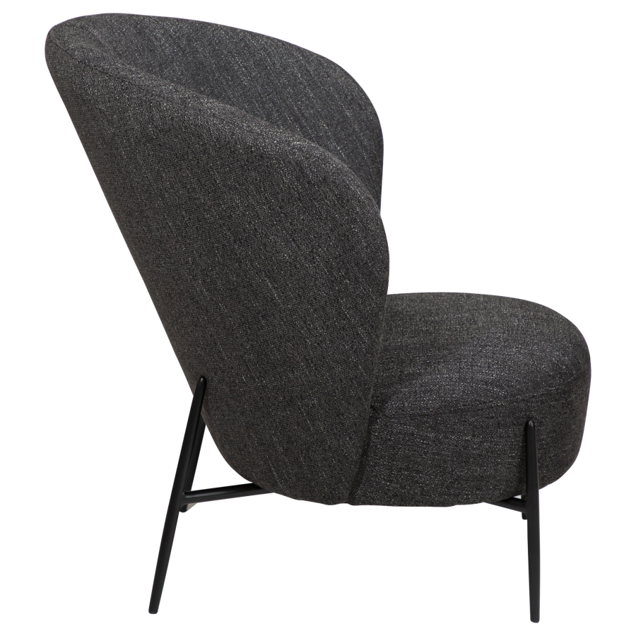 DAN-FORM ORBIT Lounge Chair Raven sort bouclé stof m. sorte metal ben
