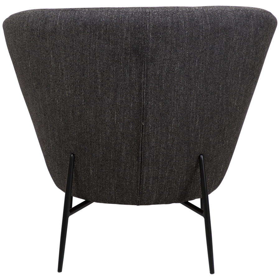 DAN-FORM ORBIT Lounge Chair Raven sort bouclé stof m. sorte metal ben