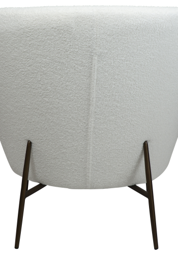 DAN-FORM ORBIT Lounge Chair Snow RPES bouclé m. antikke messing ben