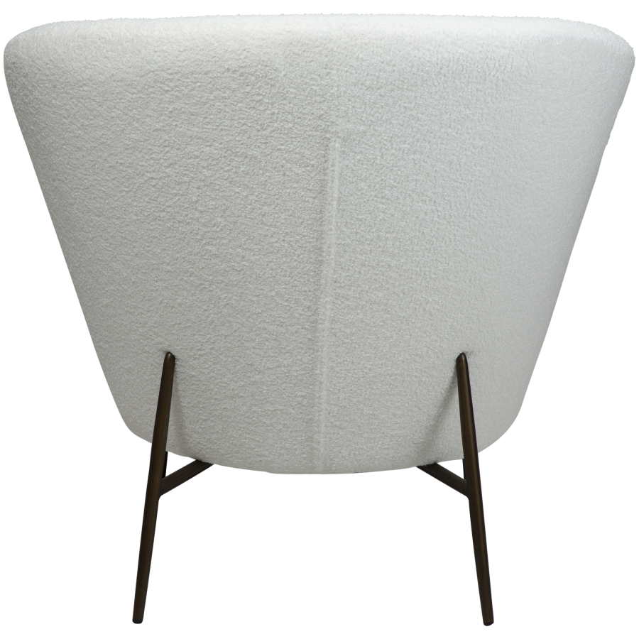 DAN-FORM ORBIT Lounge Chair Snow RPES bouclé m. antikke messing ben