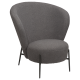 DAN-FORM ORBIT Lounge Chair Stone RPES bouclé m. antikke tin ben