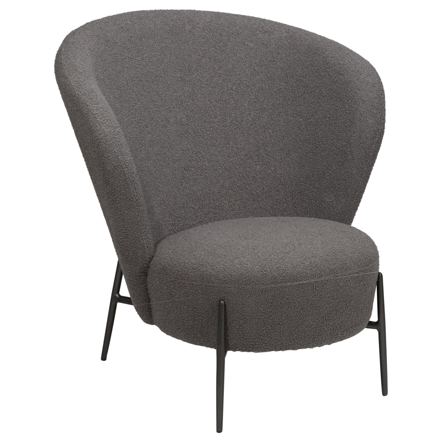DAN-FORM ORBIT Lounge Chair Stone RPES bouclé m. antikke tin ben