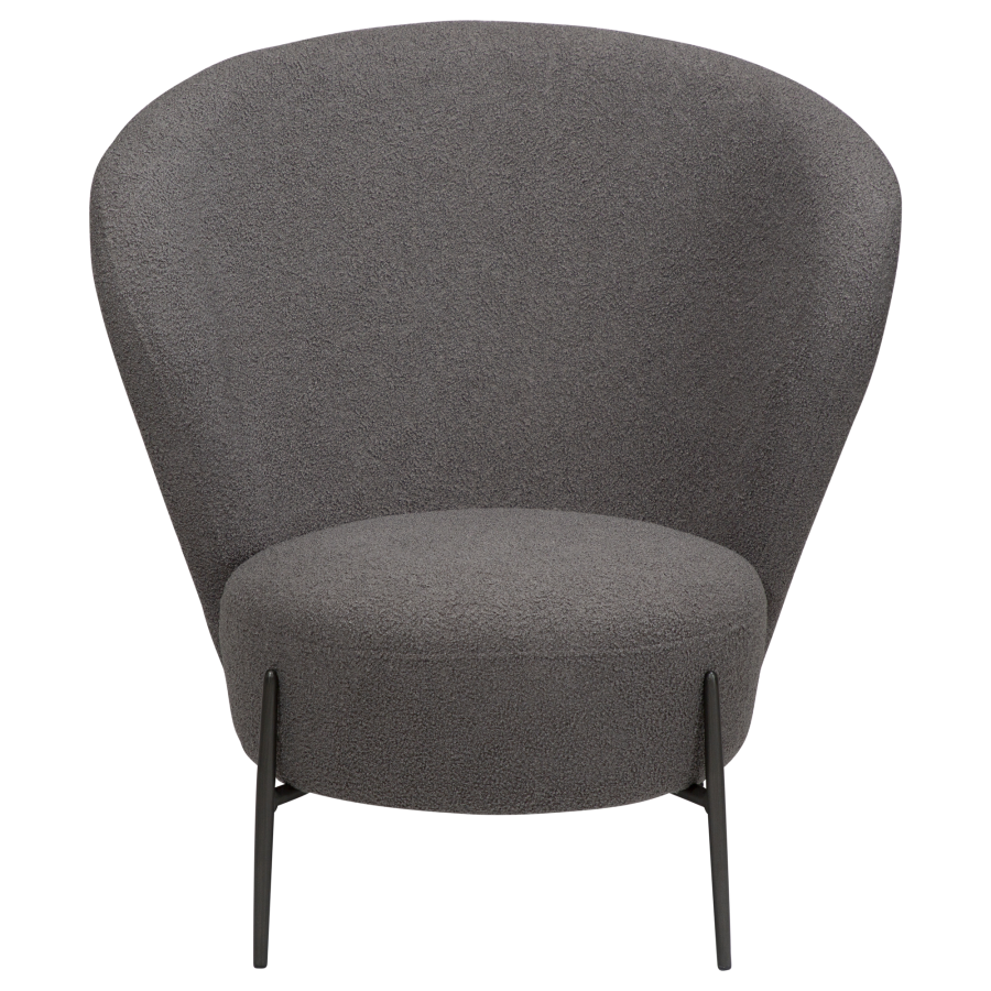 DAN-FORM ORBIT Lounge Chair Stone RPES bouclé m. antikke tin ben