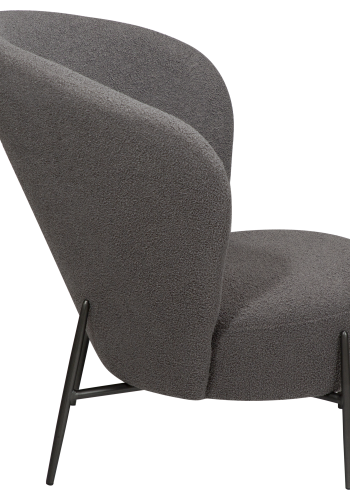 DAN-FORM ORBIT Lounge Chair Stone RPES bouclé m. antikke tin ben