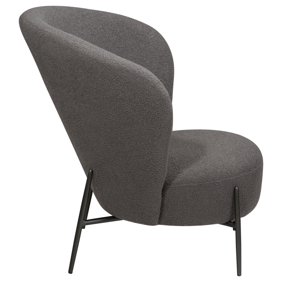 DAN-FORM ORBIT Lounge Chair Stone RPES bouclé m. antikke tin ben