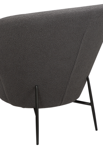 DAN-FORM ORBIT Lounge Chair Stone RPES bouclé m. antikke tin ben