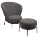 DAN-FORM ORBIT Lounge Chair Stone RPES bouclé m. antikke tin ben
