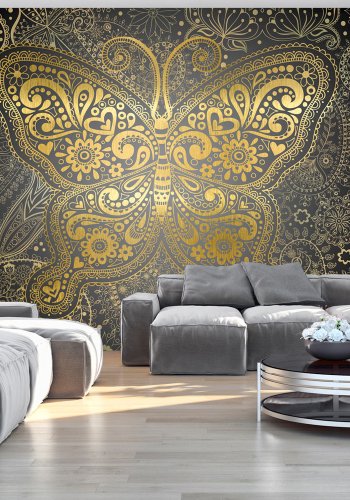 ARTGEIST Fototapet - Golden Butterfly, gylden sommerfugl (flere strrelser)