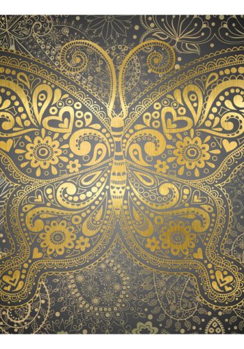 ARTGEIST Fototapet - Golden Butterfly, gylden sommerfugl (flere strrelser)